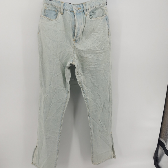 Blank NYC The Cooper Slim Straight Leg Jeans With Slit Lef Super Power Wash 27 - Picture 9 of 12